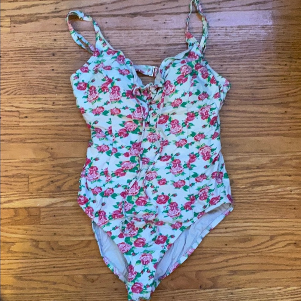 Floral one piece swim suit